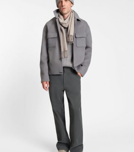 Melange jeans in cotton denim, Grey