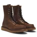 BECKHAM x BOSS half boots in leather, Brown