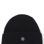 Wool-cashmere beanie hat with Double B monogram, Black