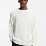 Relaxed-fit cotton sweater with raglan sleeves, Natural