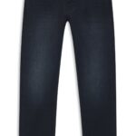 Delaware slim-fit jeans in blue knitted denim, Dark Blue