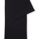 Cotton knitted scarf with a silicone logo, Black