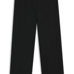 Tapered-fit trousers in a wool blend, Black