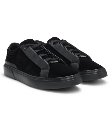 Gary trainers with leather trims, Black