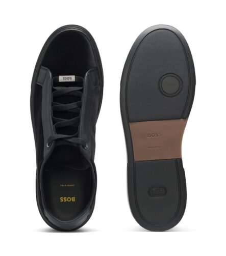 Gary trainers with leather trims, Black
