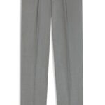 Tapered-fit trousers in melange virgin wool, Silver