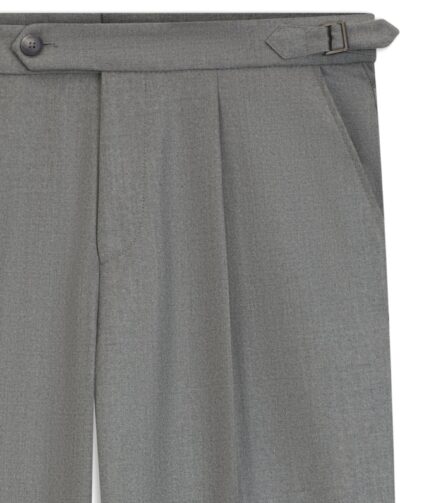 Tapered-fit trousers in melange virgin wool, Silver