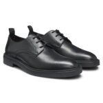 Leather Derby shoes with rubber outsole, Black