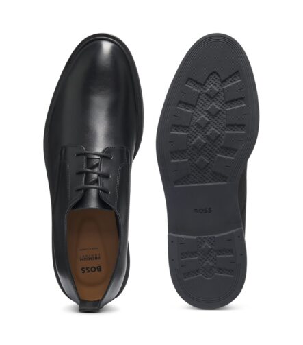 Leather Derby shoes with rubber outsole, Black