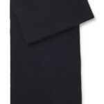 BOSS BY BECKHAM scarf in virgin wool and cashmere, Dark Blue