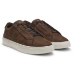 Gary trainers in nubuck, Dark Brown
