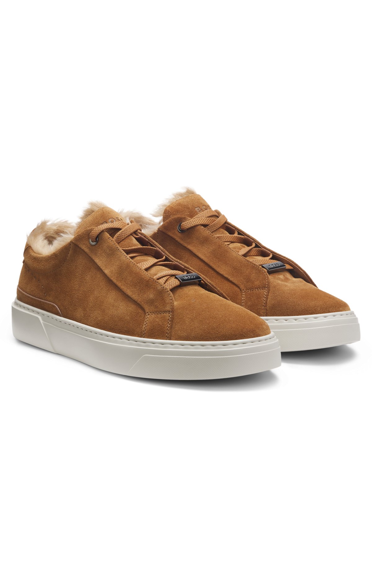 hbeu50553031_214-1 BOSS x Steiff Gary suede trainers with mohair lining, Brown
