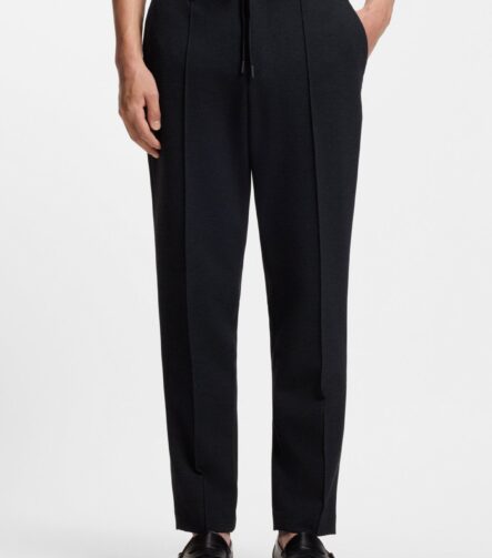 Tapered-fit trousers in performance-stretch fabric, Dark Blue