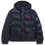 Water-repellent jacket with logo label, Dark Blue