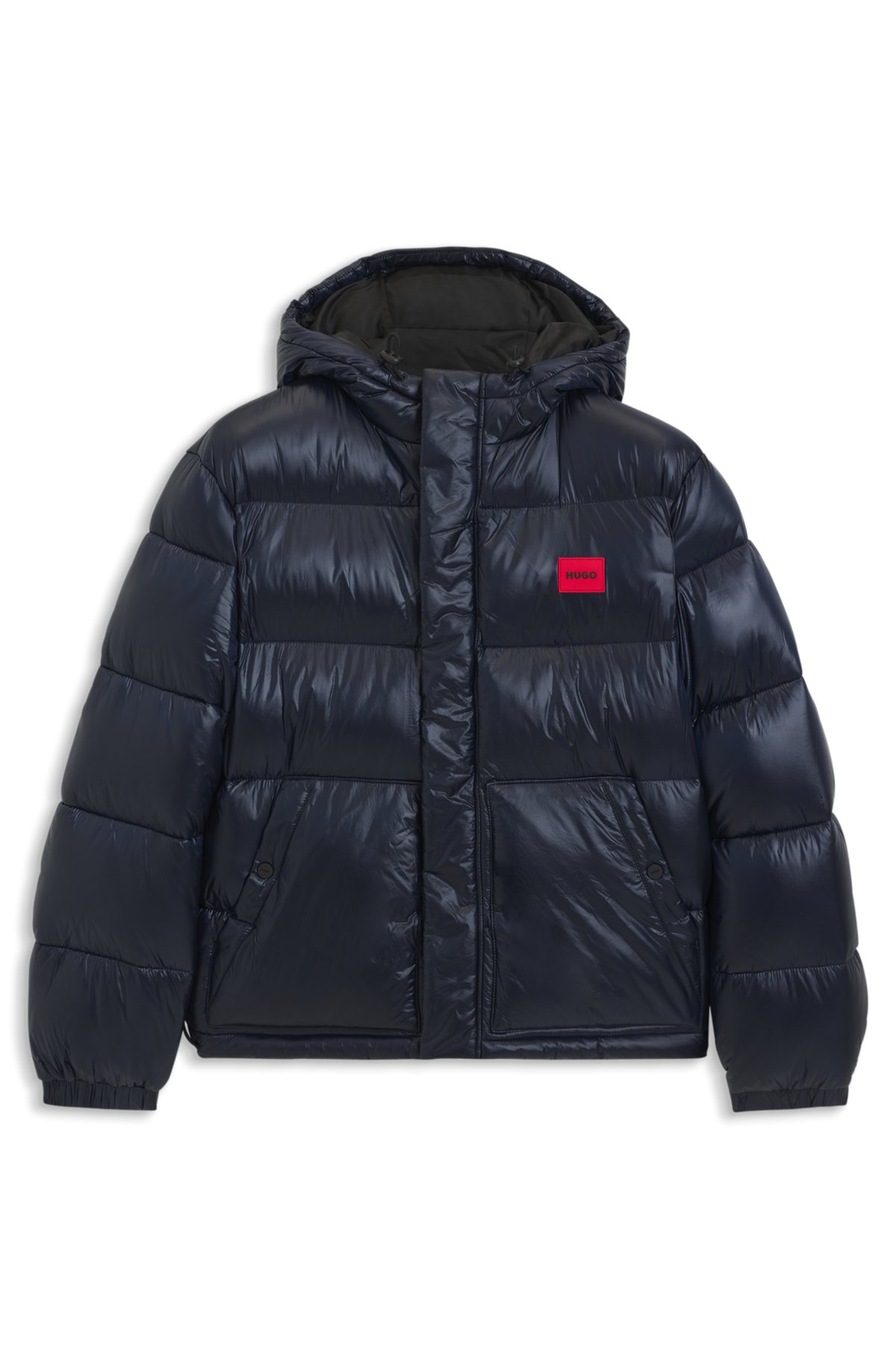 hbeu50554374_404-1 Water-repellent jacket with logo label, Dark Blue