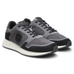 Suede trainers with Double B monogram, Dark Grey