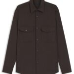 BECKHAM x BOSS relaxed-fit shirt in virgin wool, Brown