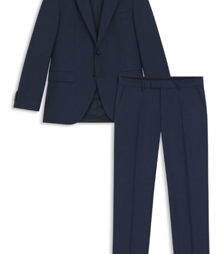 Two-piece regular-fit suit in virgin wool, Dark Blue