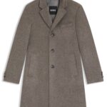 Slim-fit coat in an alpaca blend, Beige