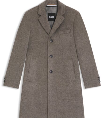 Slim-fit coat in an alpaca blend, Beige