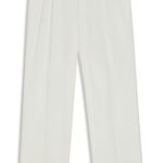 Relaxed-fit trousers in mercerised stretch cotton, White