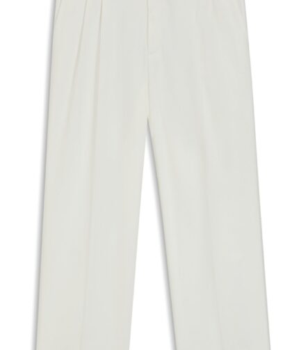 Relaxed-fit trousers in mercerised stretch cotton, White