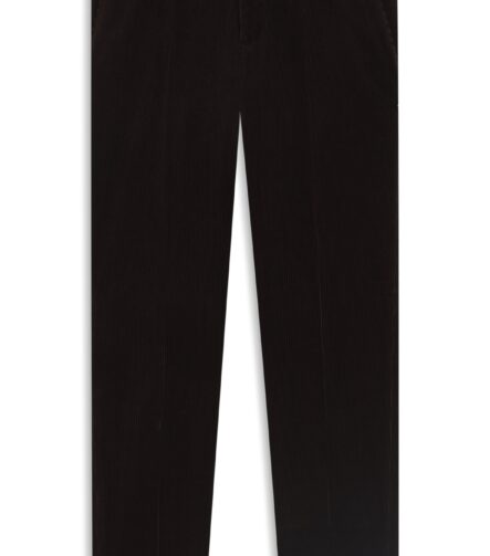 BECKHAM x BOSS pleat-front trousers in striped cotton, Dark Brown