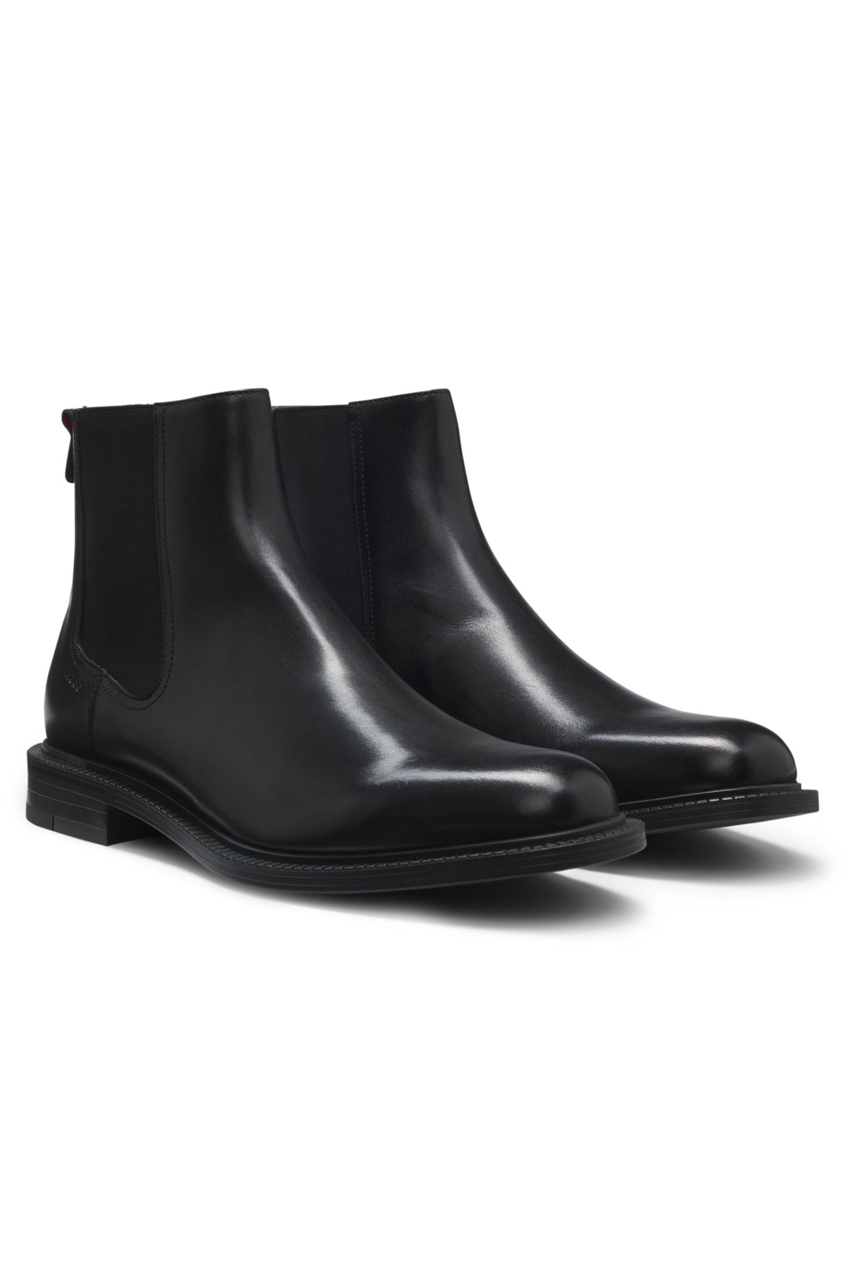hbeu50558079_001-1 Leather Chelsea boots with elasticated panels, Black