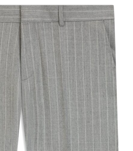 Formal trousers in striped virgin wool, Silver