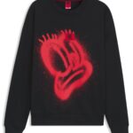 HUGO x RB by Slawn printed cotton oversized-fit sweatshirt , Black
