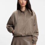 Water-repellent jacket with satin finish, Brown