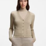 Virgin-wool cardigan, Light Beige