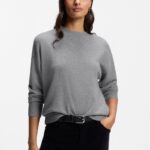 Crew-neck sweater in pure cashmere, Light Grey