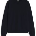 Crew-neck sweater in pure cashmere, Dark Blue
