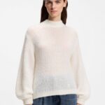 Brushed chunky-knit sweater in an oversized fit, Natural