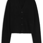 Oversized-fit cardigan with embroidered logo, Black