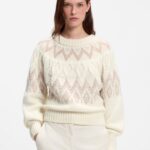 Knitted sweater with Fair Isle pattern, Light Beige