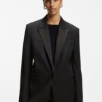 Regular-fit tuxedo blazer in virgin wool