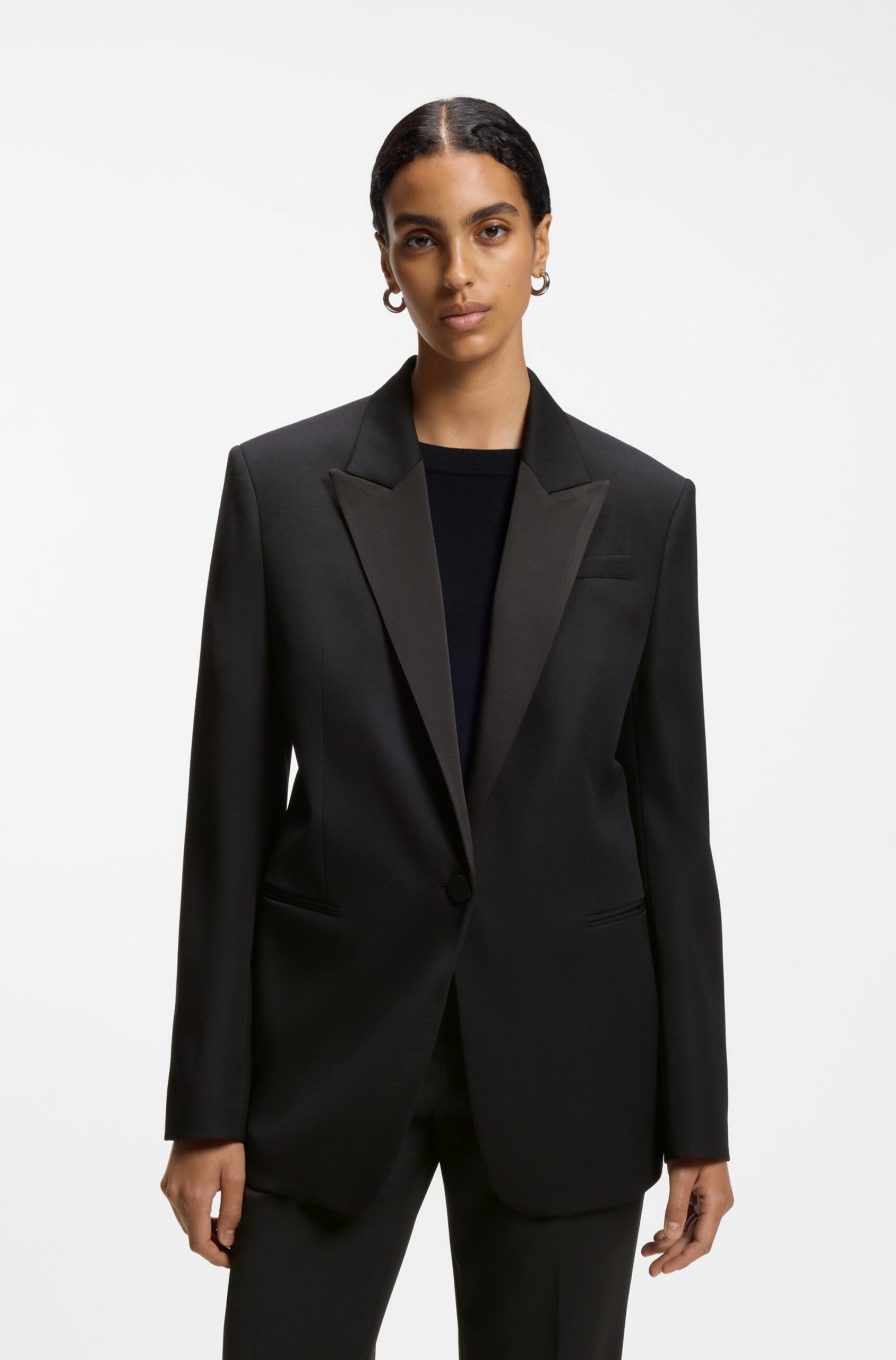 hbeu50571302_001_350 Regular-fit tuxedo blazer in virgin wool - Image 1