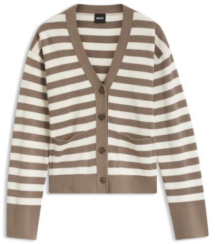 Striped cotton cardigan, Patterned