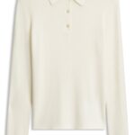 Merino-wool polo sweater, Natural