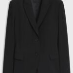 Slim-fit virgin-wool blazer, Black