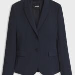 Slim-fit virgin-wool blazer, Dark Blue