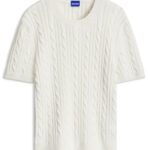 Cable-knit cotton sweater, Natural