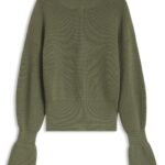 Tulip-cuff sweater, Dark Green
