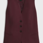Stretch-crepe waistcoat, Red