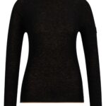 Equestrian soft-knit sweater with two-tone effect, Black