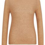 Equestrian soft-knit sweater with two-tone effect, Beige