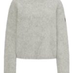 Equestrian voluminous sweater in an alpaca blend, Silver